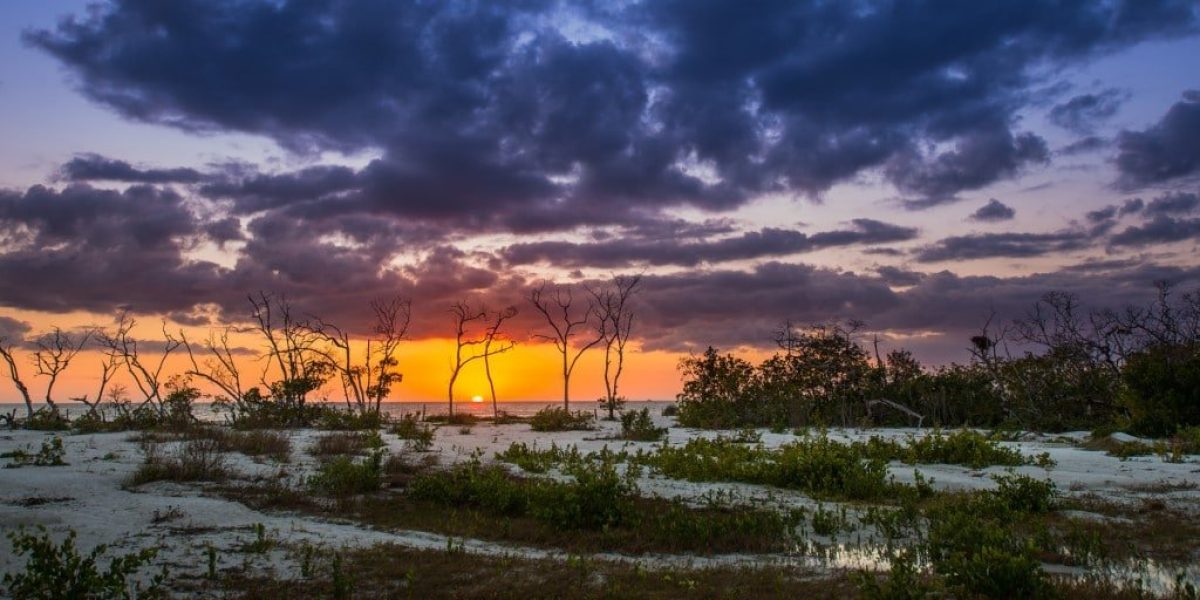 Lovers Key State Park at Sunset Florida USA