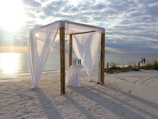 Four Pole Canopy at Sunset