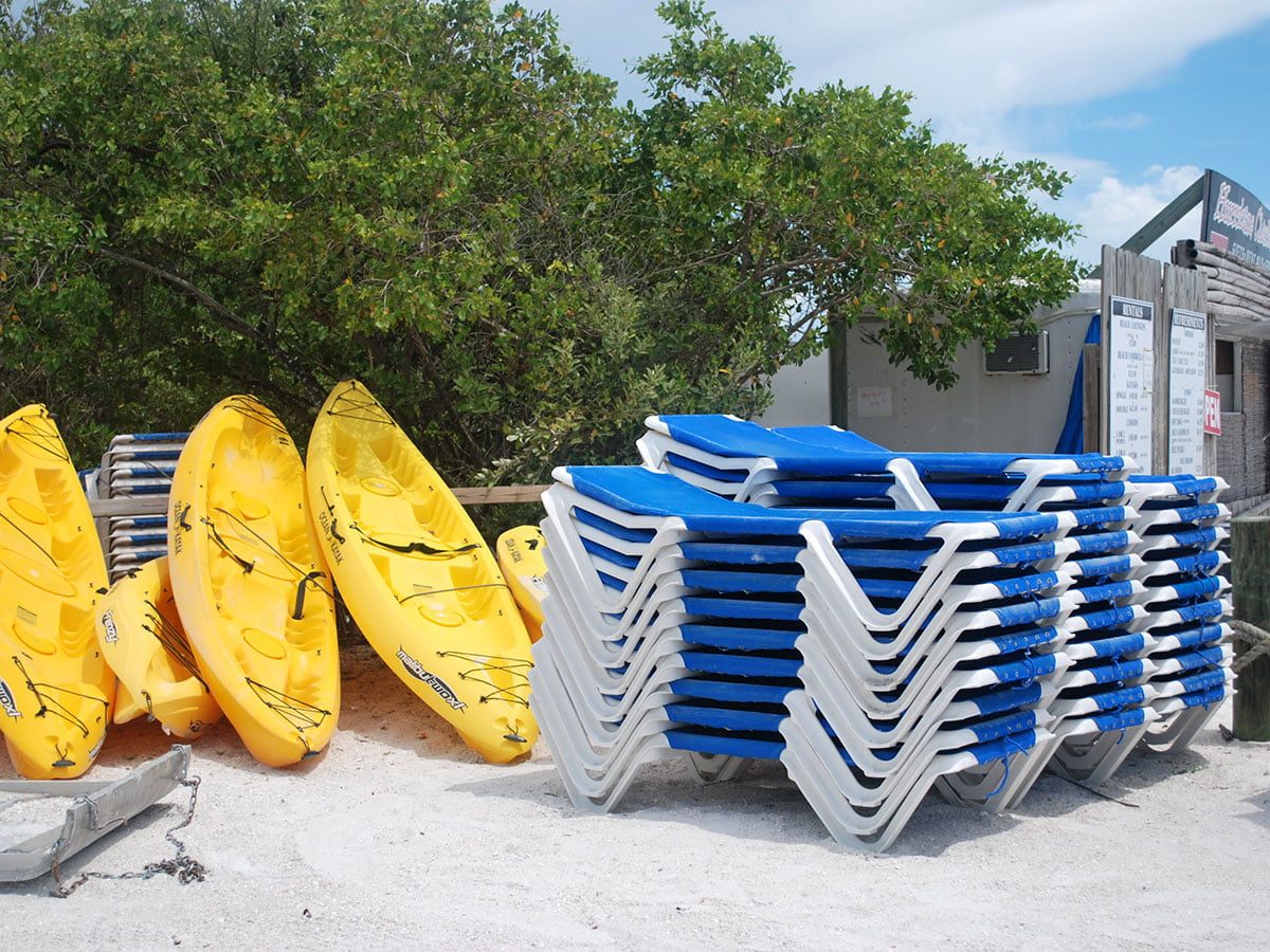 Kayak and Lounge Chair Rentals at Lovers Key