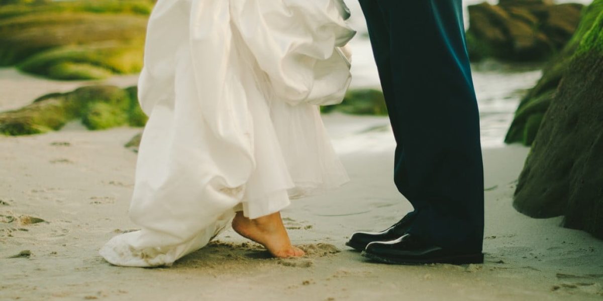 Beach Wedding Couple Feet